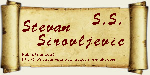 Stevan Sirovljević vizit kartica
